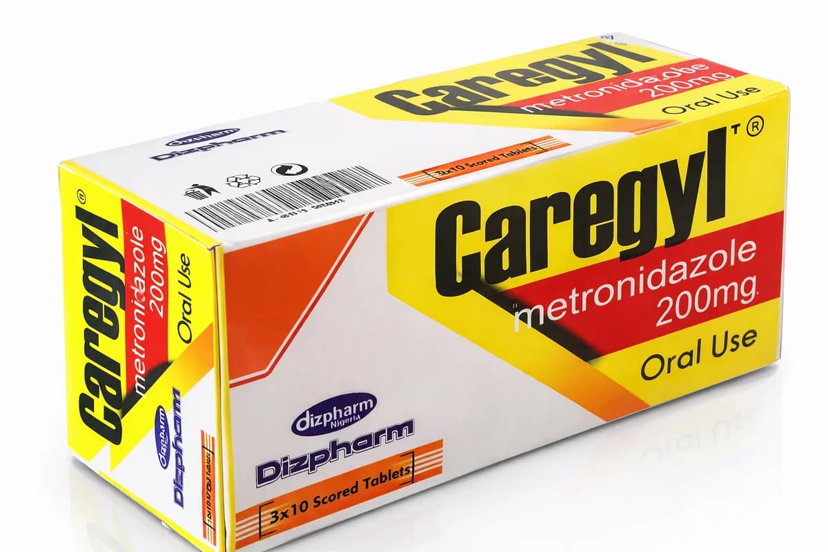 Caregyl pack — Metronidazole brand sold in Nigeria