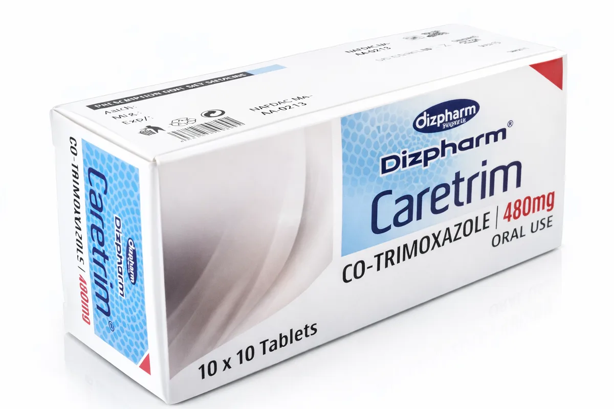 Caretrim pack — Co-trimoxazole (Sulfamethoxazole/Trimethoprim) brand sold in Nigeria