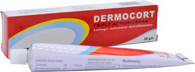 Dermocort Triple Action pack — Betamethasone-Clotrimazole-Neomycin brand sold in Nigeria
