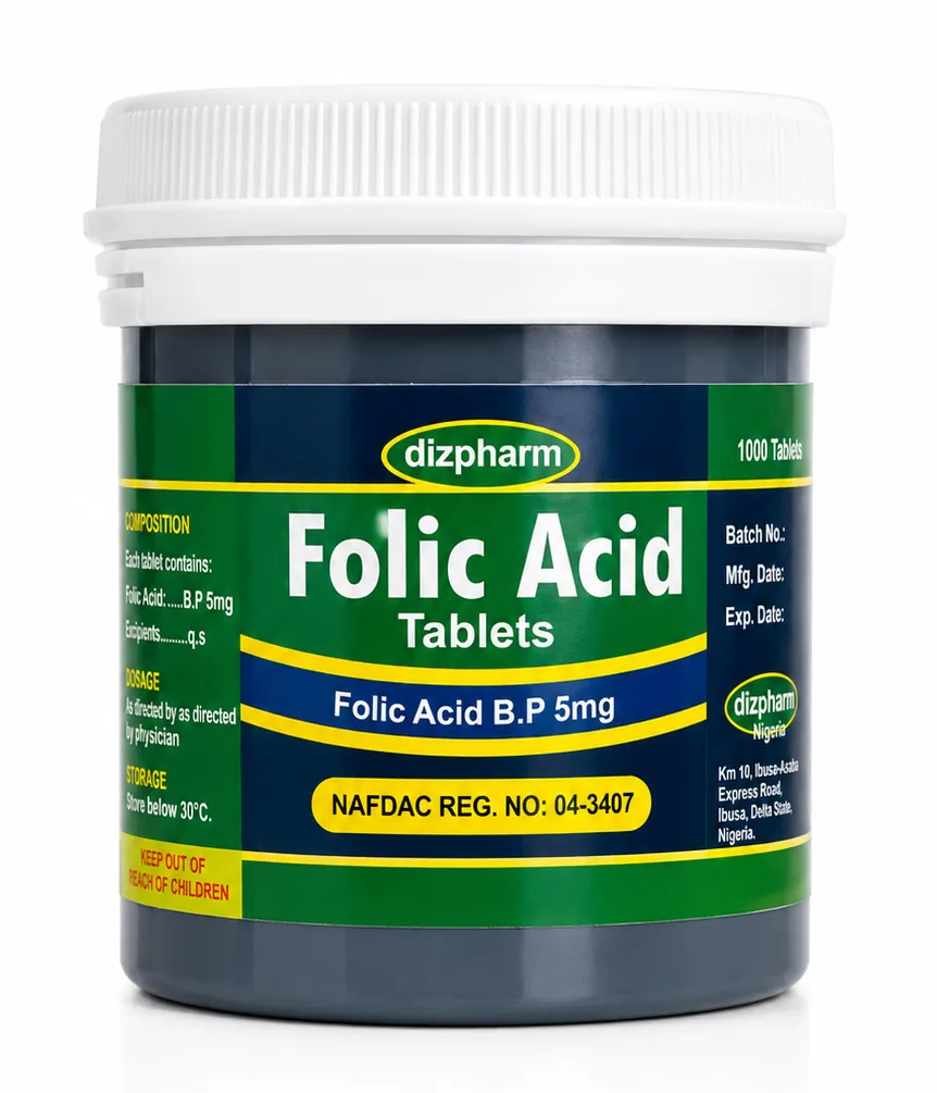 Dizpharm Folic Acid pack — Folic Acid brand sold in Nigeria