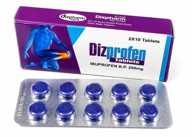 Dizprofen pack — Ibuprofen brand sold in Nigeria