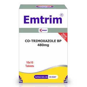 Emtrim pack — Co-trimoxazole (Sulfamethoxazole/Trimethoprim) brand sold in Nigeria