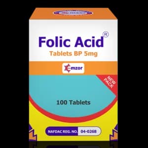 Emzor Folic Acid pack — Folic Acid brand sold in Nigeria
