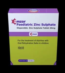 Emzor Zinc pack — Zinc Supplement brand sold in Nigeria