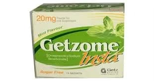 Getzome Insta pack — Omeprazole brand sold in Nigeria