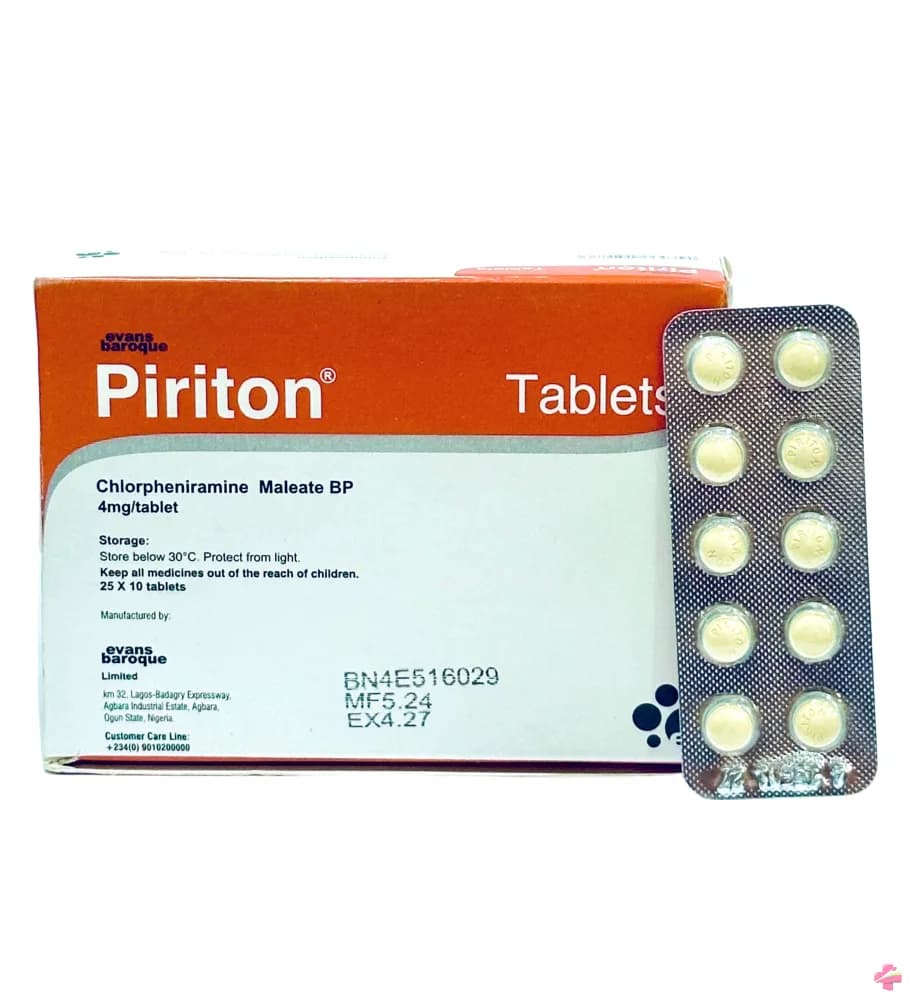 Piriton pack — Chlorpheniramine brand sold in Nigeria